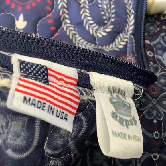 Red White and Blue Americana  tote and garment bag NWT "Junk Gypsy" Made in USA - Picture 12 of 13